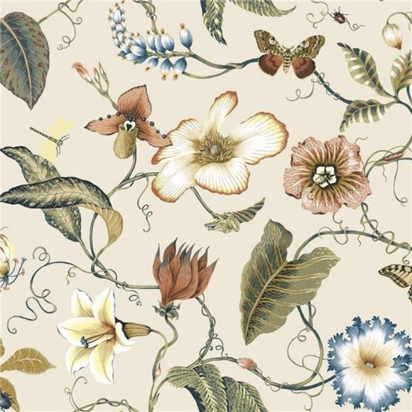 Summer Garden Floral Peel and Stick Wallpaper (Alabaster)
